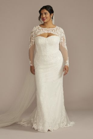 Beaded Lace 3/4 Sleeve Jacket | David's Bridal